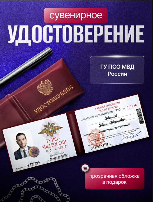Сувенирные удостоверения корочки